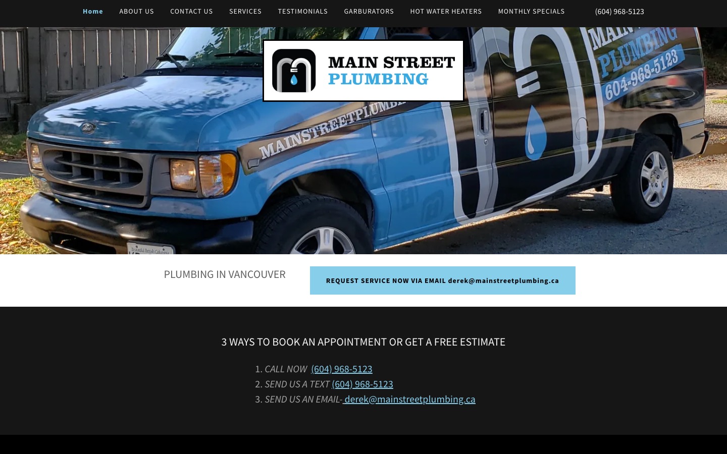 The current homepage